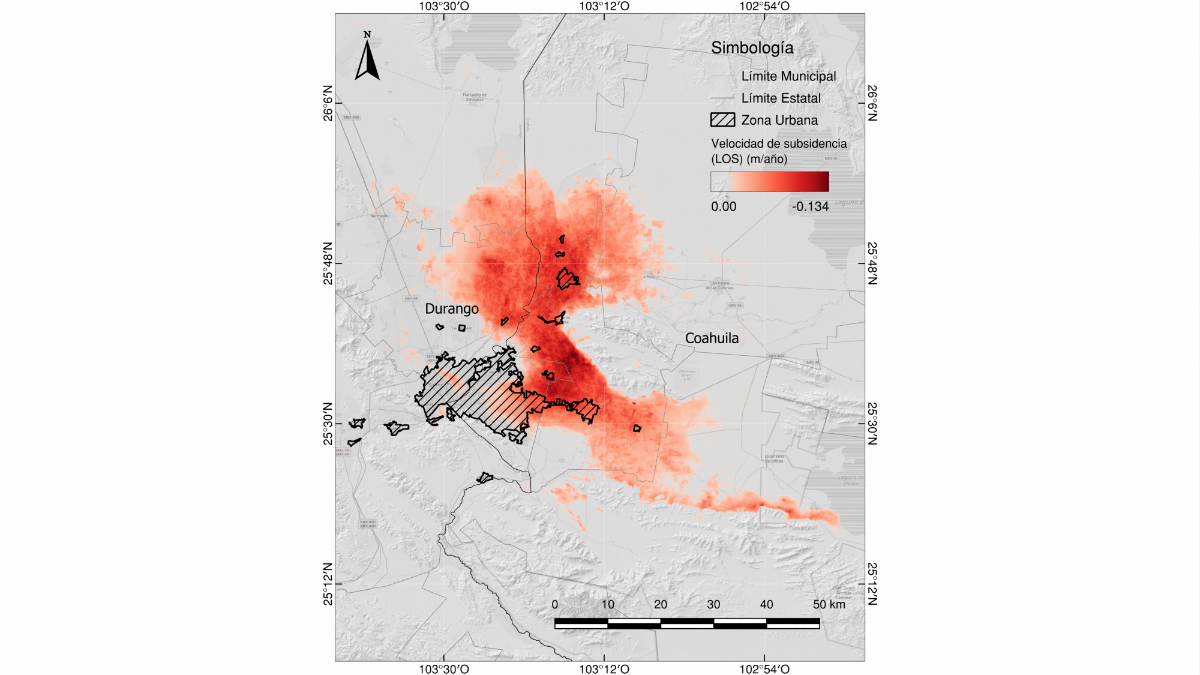 $!Velocidades de subsidencia en la zona de la Región Laguna