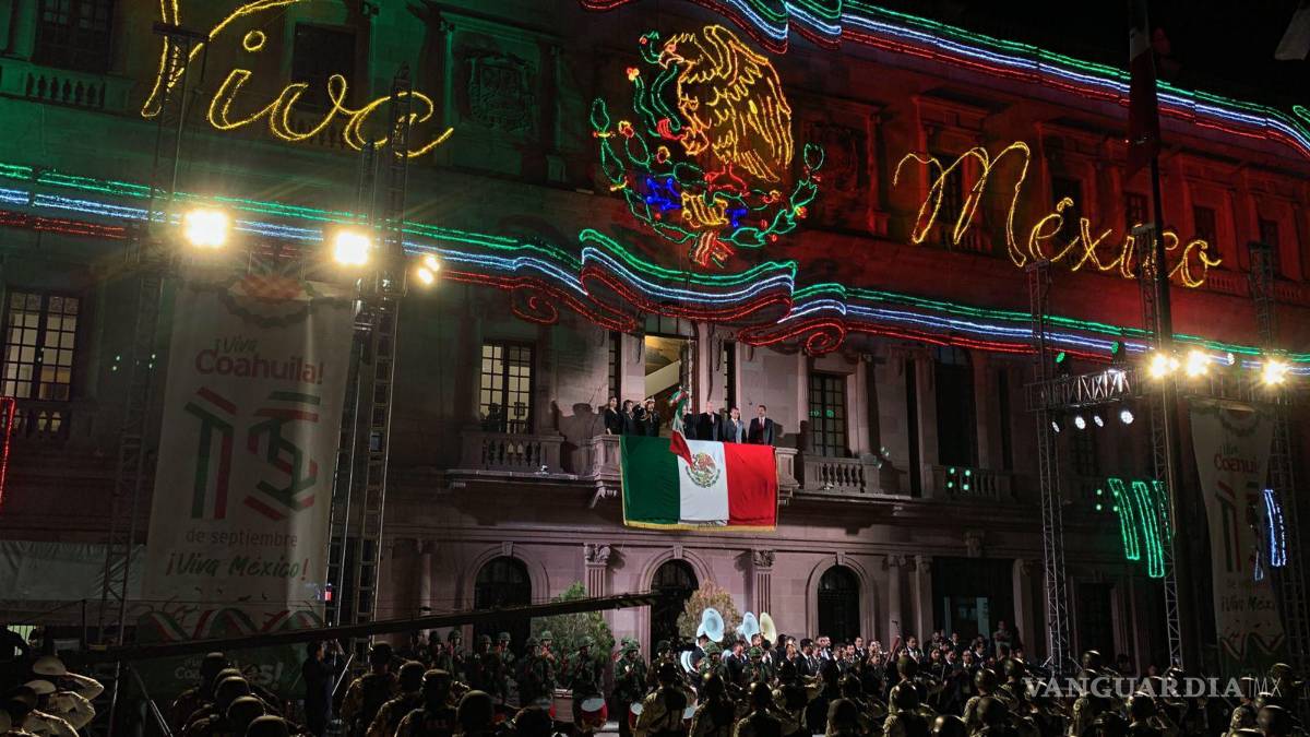 ‘¡Mexicanos, coahuilenses, vivan los héroes que nos dieron patria y libertad!’ Grita Miguel Riquelme desde Palacio de Gobierno