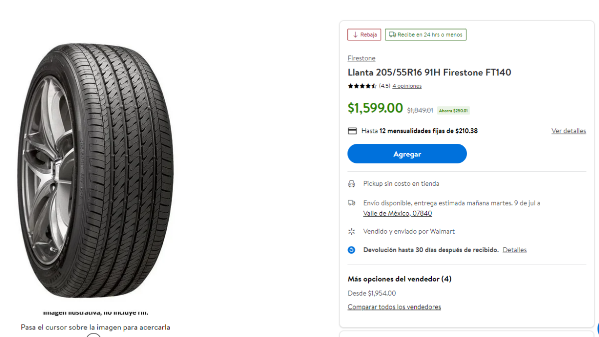 $!Michelin, Continental, Goodyear... Estos son los mejores descuentos en neumáticos que ofrece Walmart