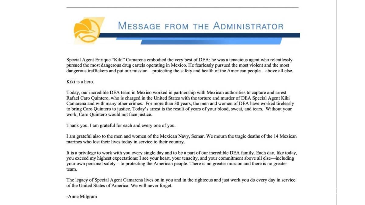 $!DEA participó en captura de Caro Quintero... pero Ken Salazar dice que fue ‘exclusiva’ de México