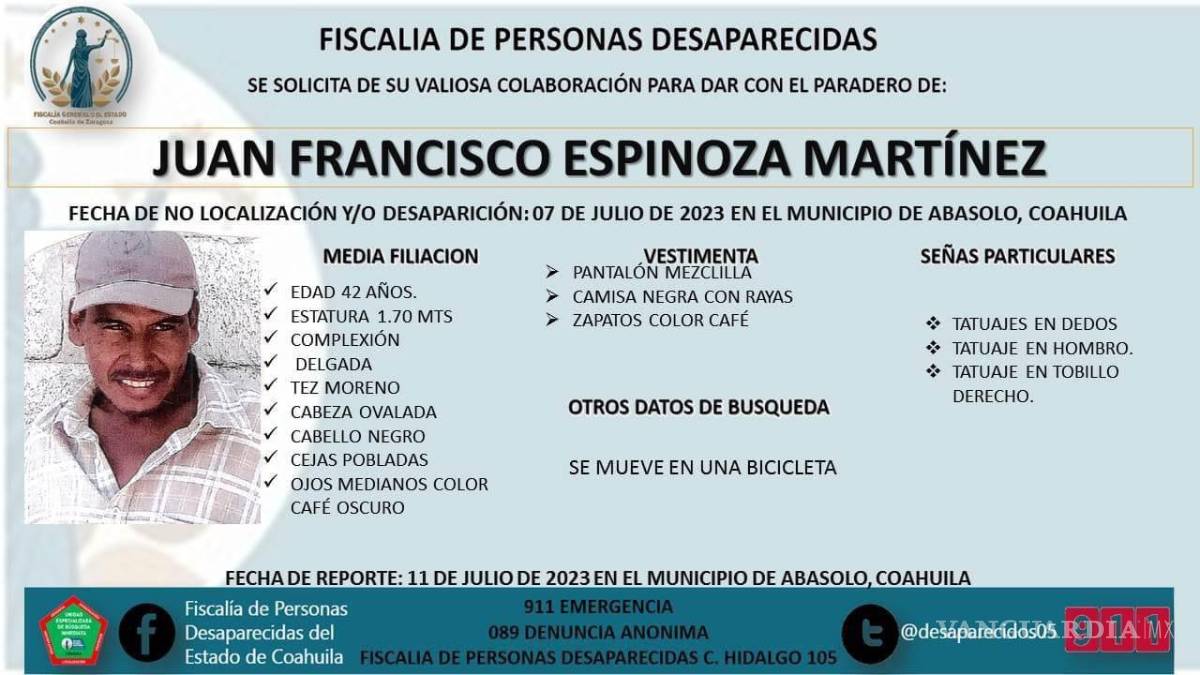 $!El 11 de junio la Fiscalía de Personas Desaparecidas se lanzó la alerta de búsqueda.