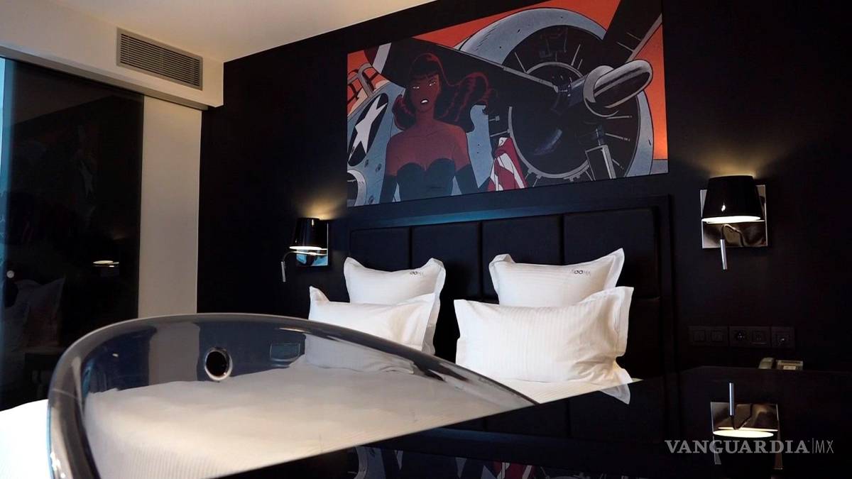 $!Vista de una de las habitaciones del hotel temático dedicado al cómic en Bruselas. EFE/Leo Rodríguez