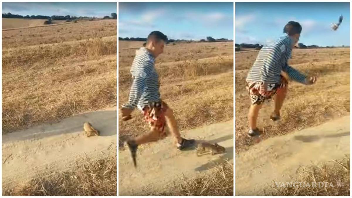 Gritó "¡Cristiano... Ronaldo!" y pateó un conejo más de 20 metros