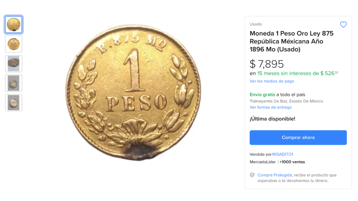 $!Poseer o adquirir una moneda de 1 peso de oro de 1896 es una oportunidad de conservar una pieza histórica de gran relevancia para México