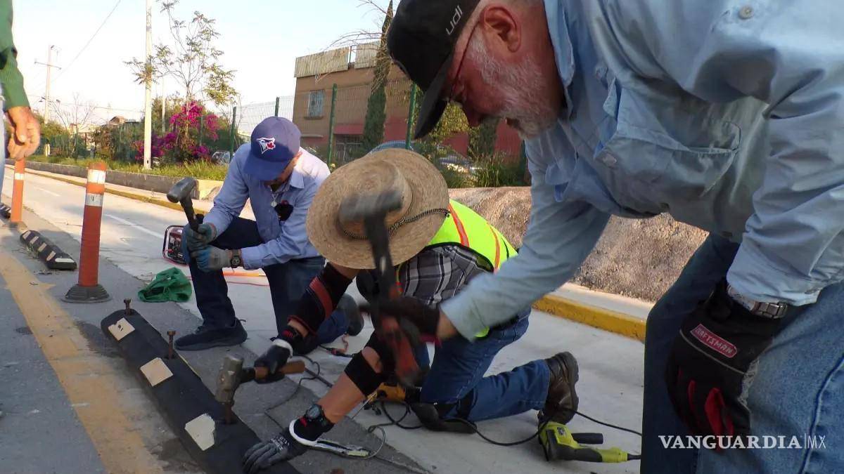$!Las boyas fueron adquiridas mediante donaciones ciudadanas para ampliar la infraestructura ciclista de Saltillo.
