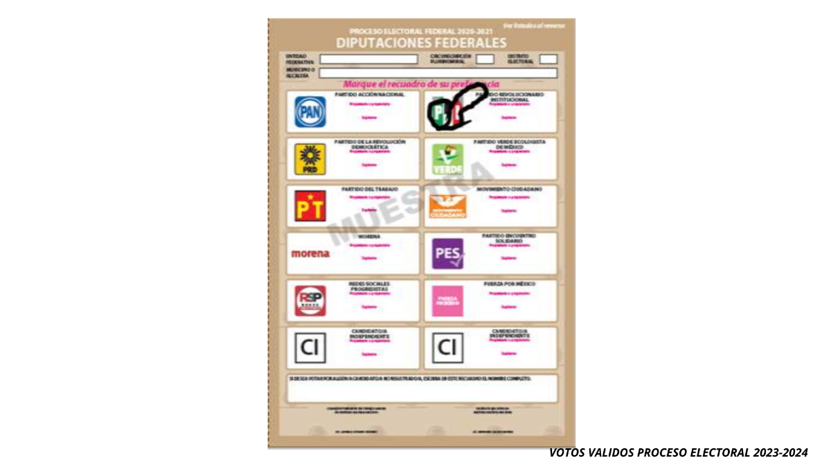 $!Ejemplo de VOTO VÁLIDO