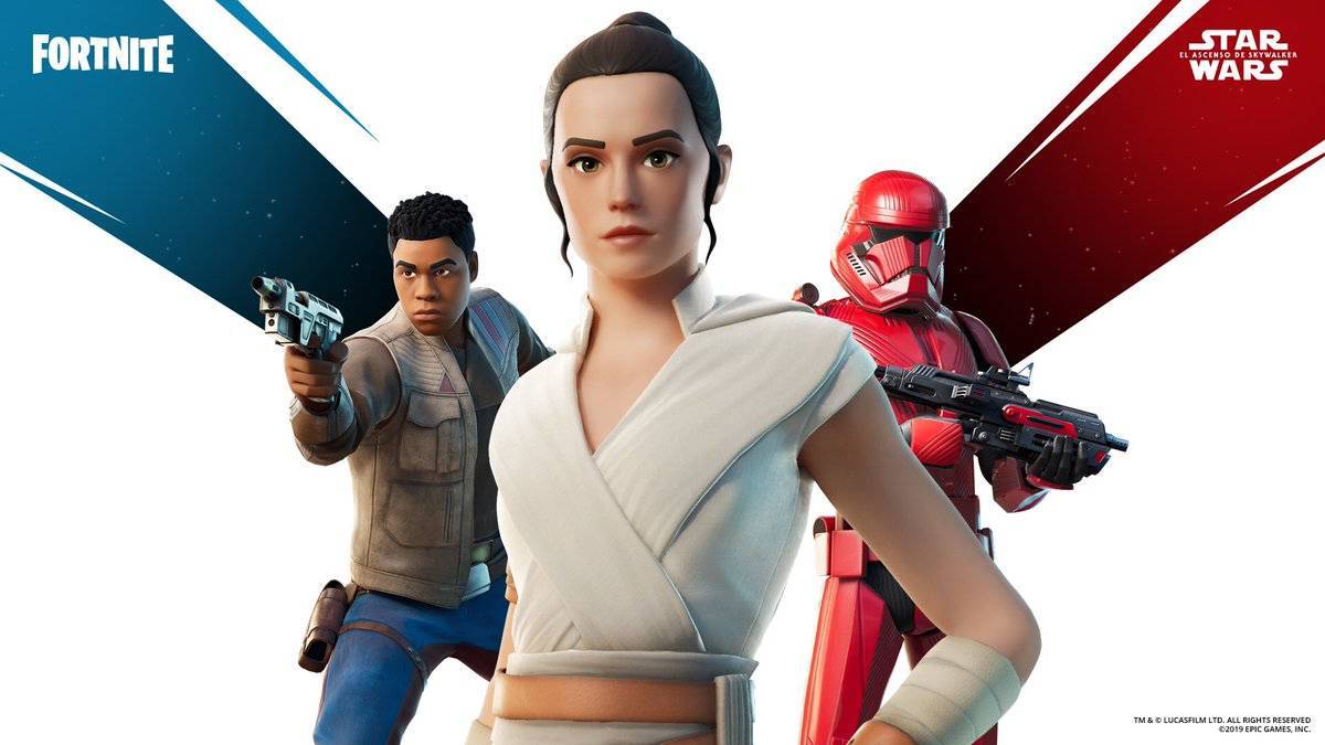 Rey, Finn y Sith Trooper llegan como skins a Fortnite