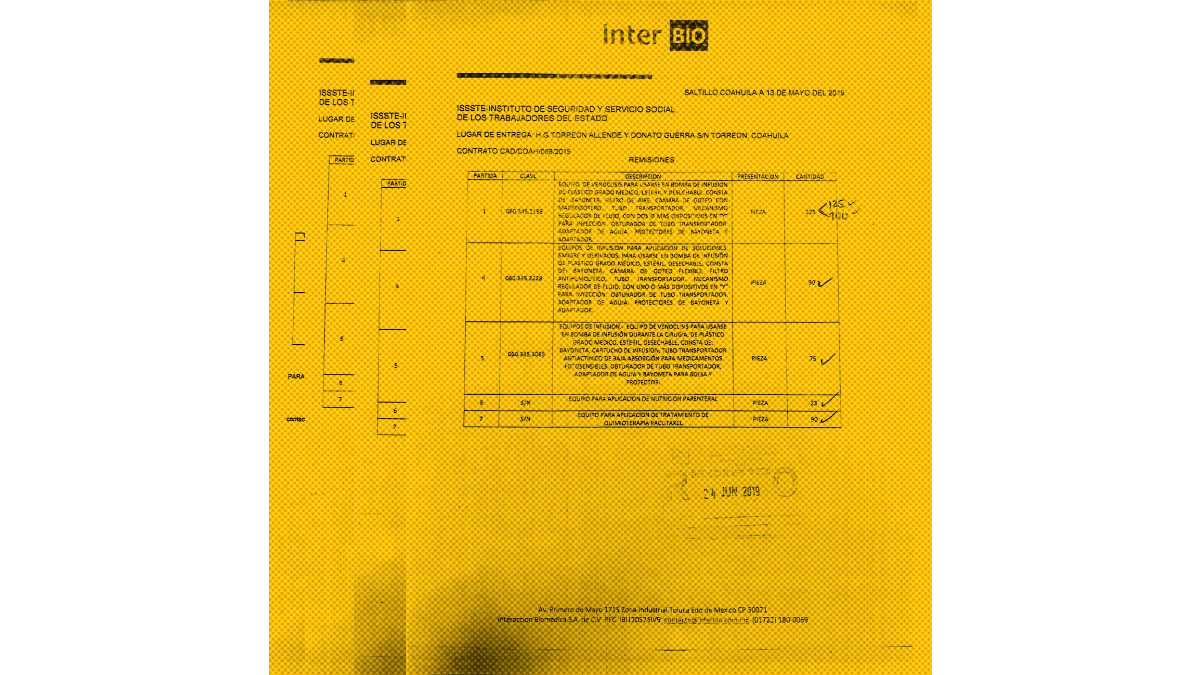 $!Documentos con sello de “recibido” son las pruebas de la entrega de equipos en un único hospital de varios que esperaban insumos en Coahuila.