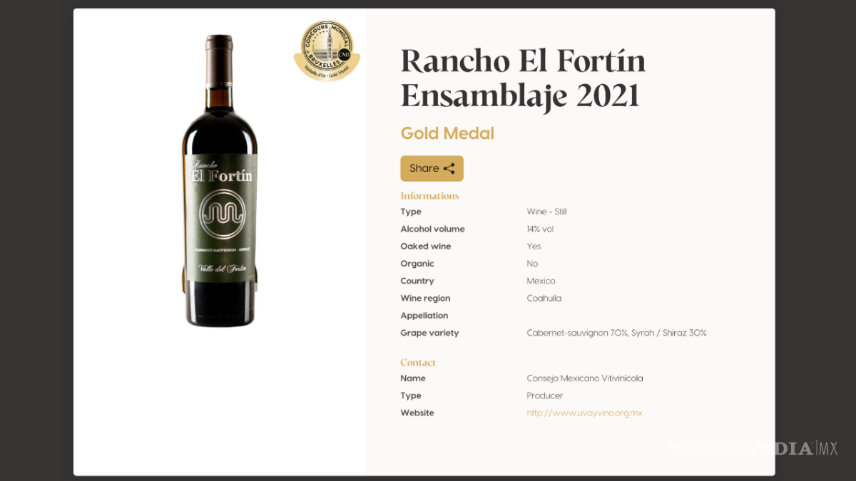 $!El Concours Mondial de Bruxelles es uno de los concursos de vinos más importantes a nivel internacional.