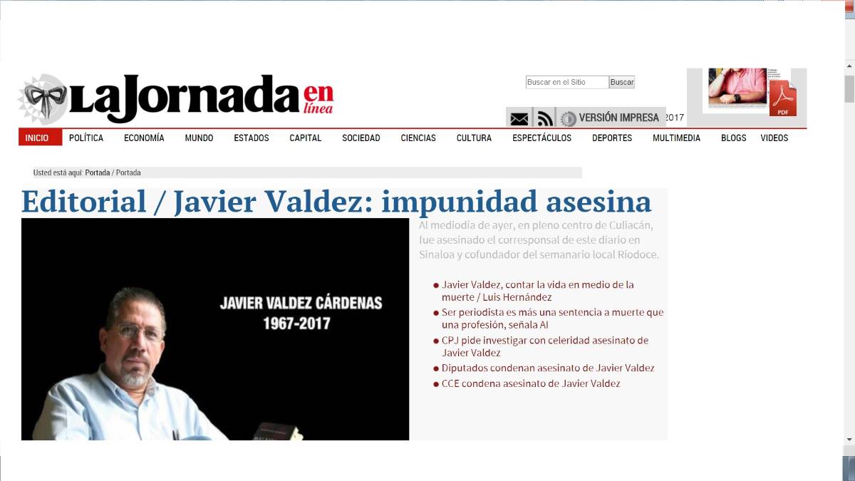 $!Protestan medios por asesinato de Javier Valdez