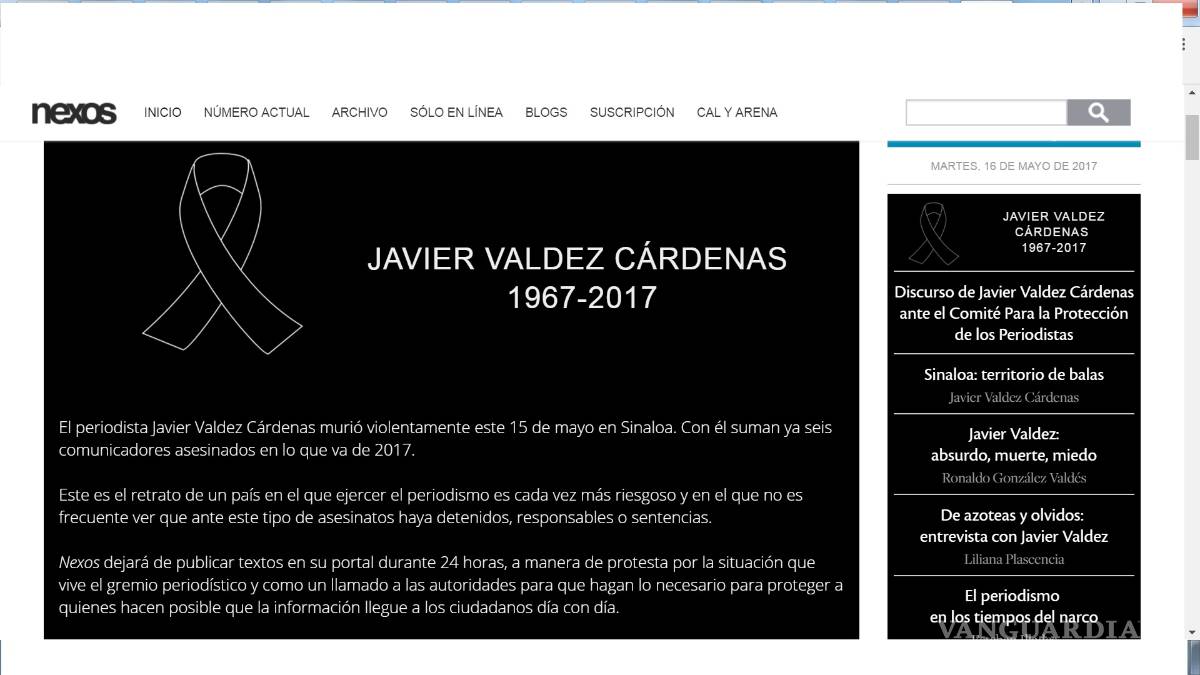 $!Protestan medios por asesinato de Javier Valdez