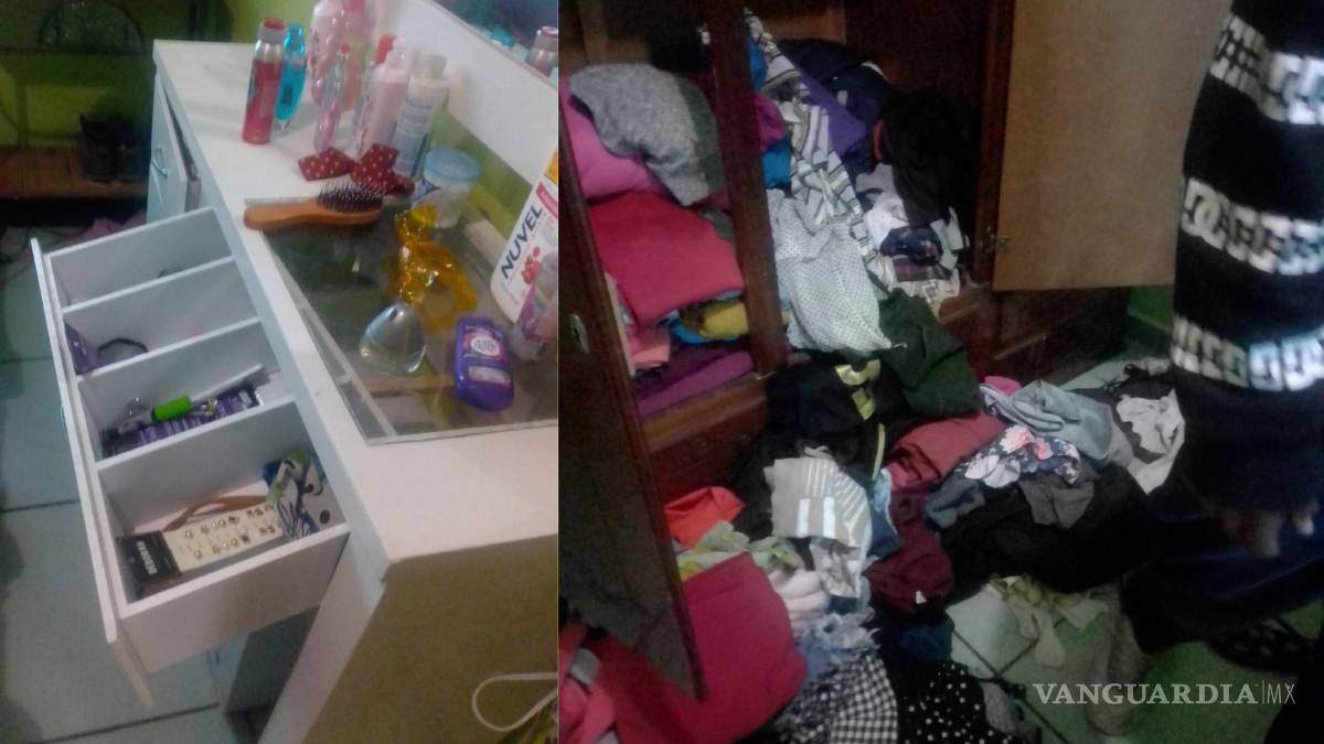 $!Se encontraron regados artículos que tenían guardados en los roperos y cajones, de donde además se llevaron la cantidad de más de 30 mil pesos y otras pertenencias.