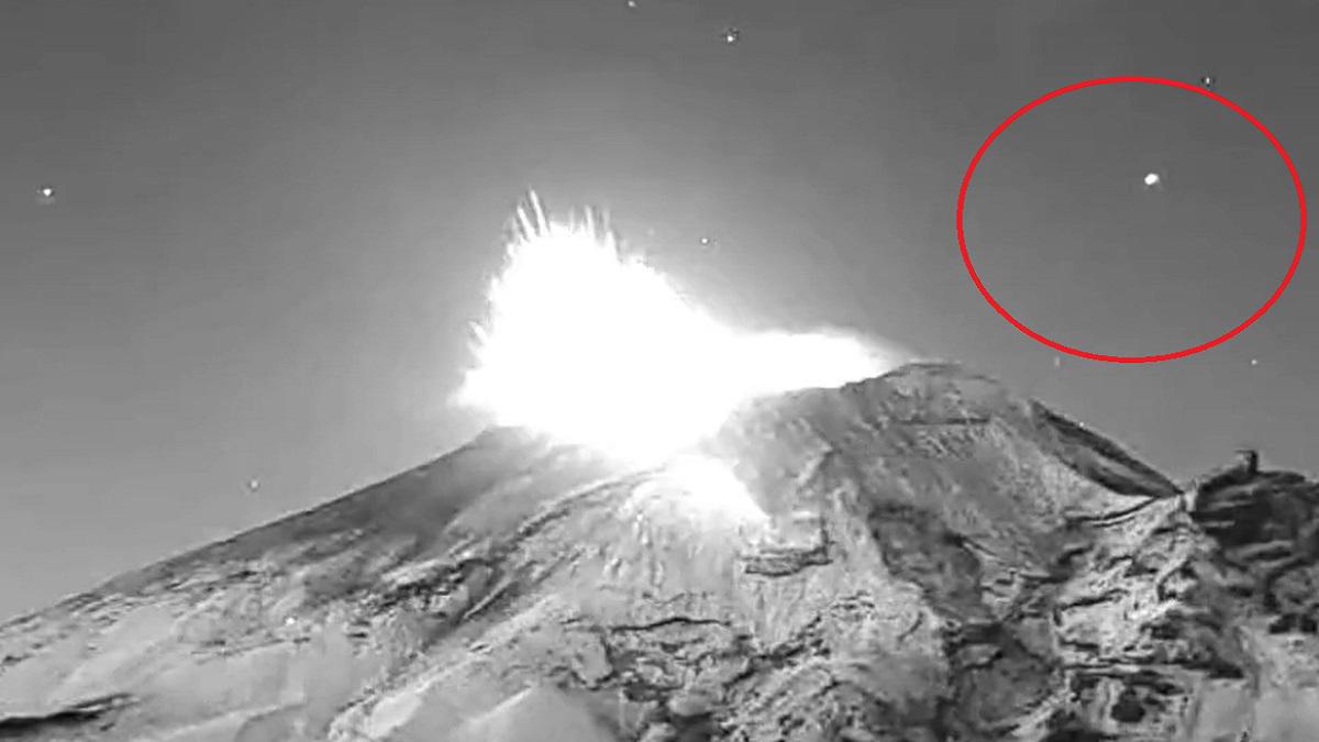 ¿Ovni? Captan extraño objeto volador tras erupción de volcán