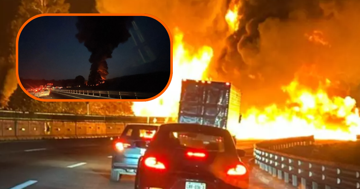 Explosión de pipa de combustible en la carretera México-Puebla