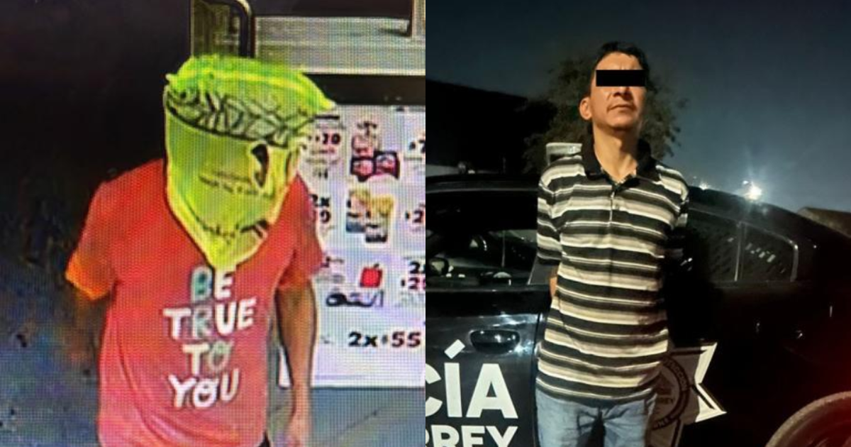 Se cubría el rostro con bolsas de plástico para asaltar tiendas de conveniencia, en Monterrey
