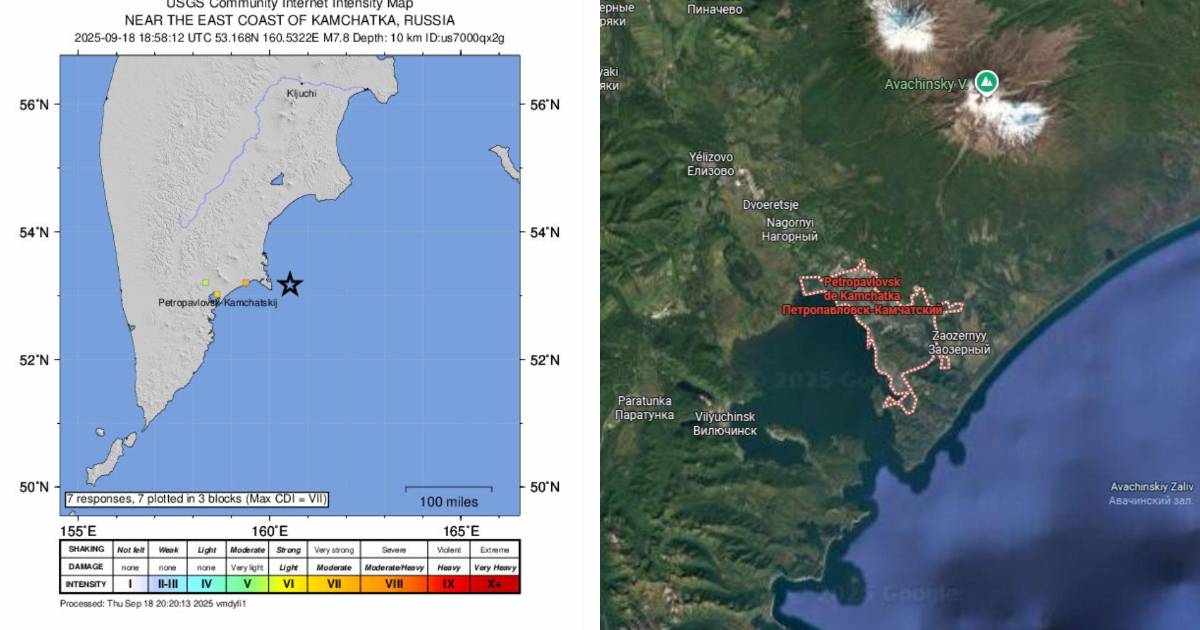 Reportan sismo de 7.8 en la costa oriental de Rusia; Estados Unidos activa alerta de tsunami
