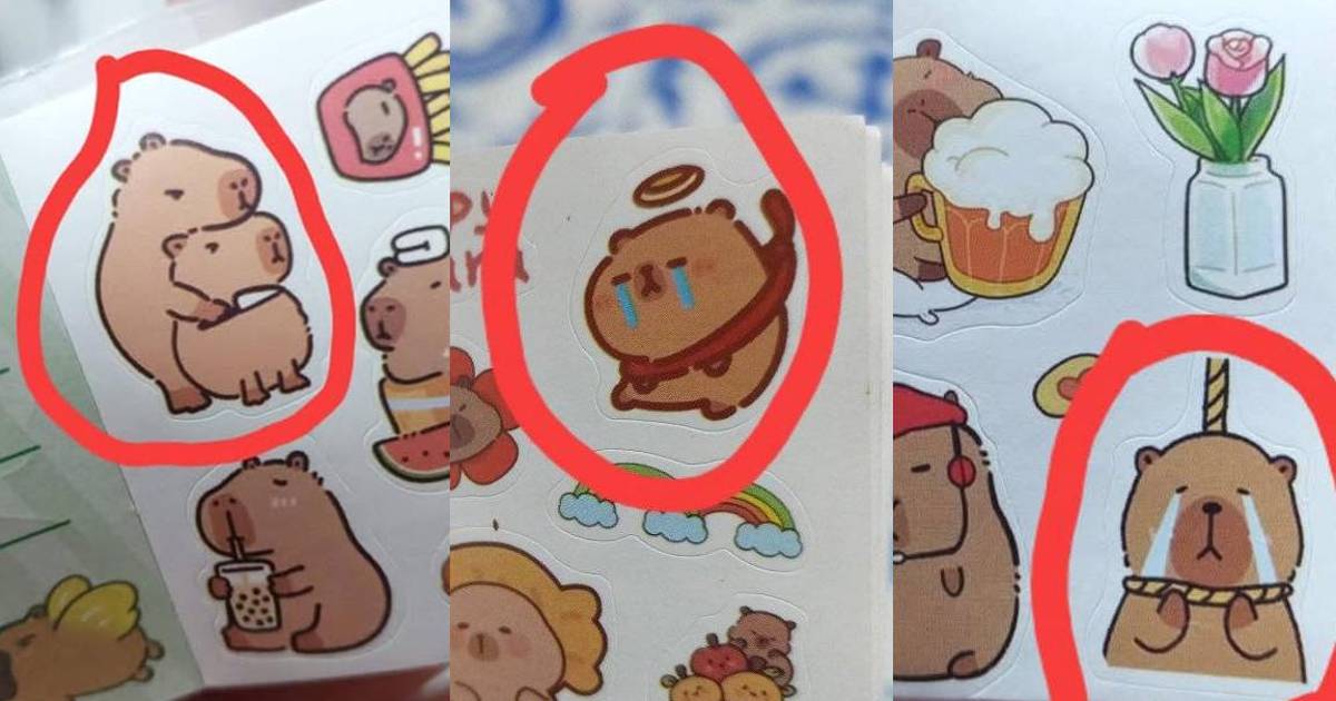 Inquietantes stickers de Capibara en México; Madre de familia alerta que no son aptos para niños