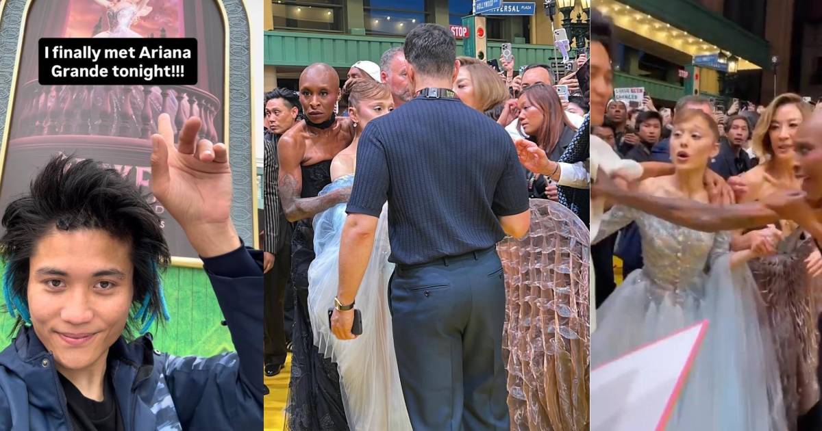 ¿Exageración? ataca ‘fan’ a Ariana Grande en estreno de ‘Wicked’ en Singapur y Cynthia Erivo la defiende