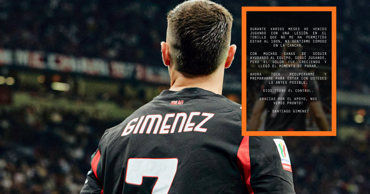 ‘Llegó el momento de parar’: Santiago Giménez revela que jugó lesionado y anuncia pausa para recuperarse