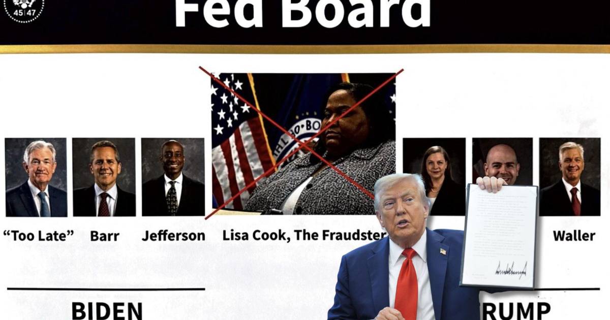 Donald Trump despide a Lisa Cook, gobernadora de la Fed, por supuesto fraude hipotecario