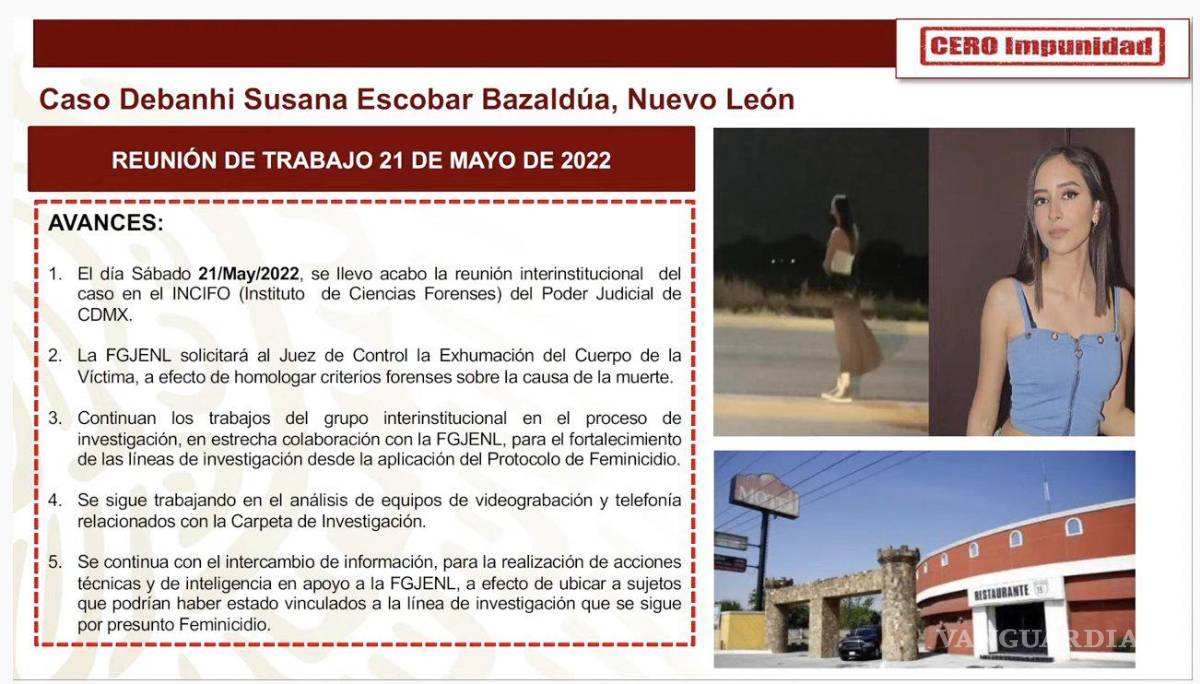 $!Muestra SSPC avances en la investigación por el caso Debanhi Escobar en Nuevo León