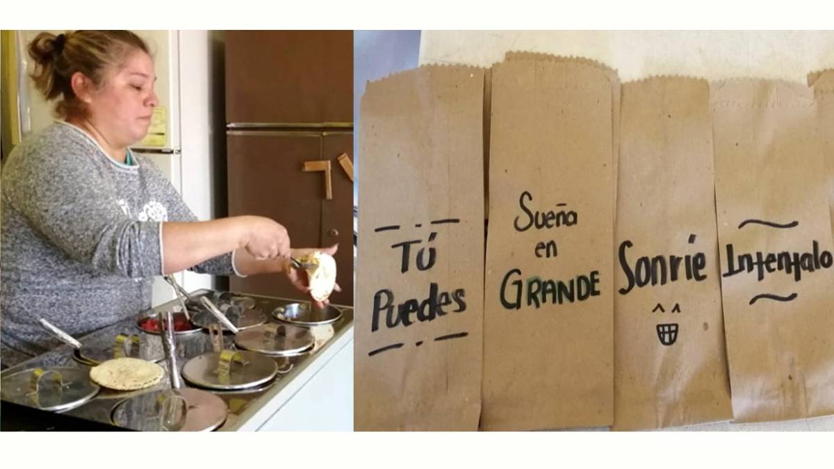¡Sueña en grande, inténtalo! Los emotivos mensajes que la señora Cristina pone en sus bolsas de gorditas en Torreón