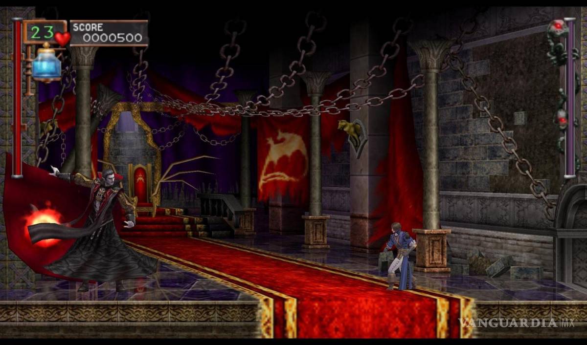 $!Una pelea clásica de Drácula y el protagonista de la serie. Foto cedida por Konami