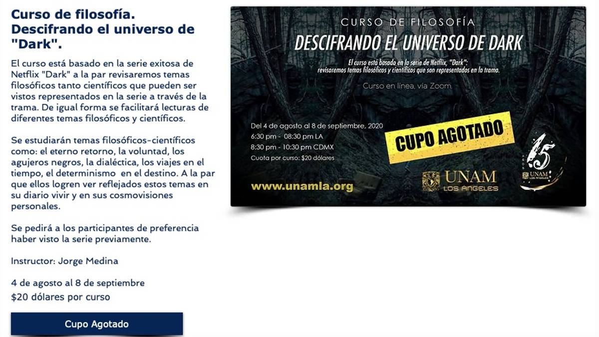 UNAM ofrece el curso de ciencia y filosofía "La luz dentro de Dark" basado en la serie de Netflix