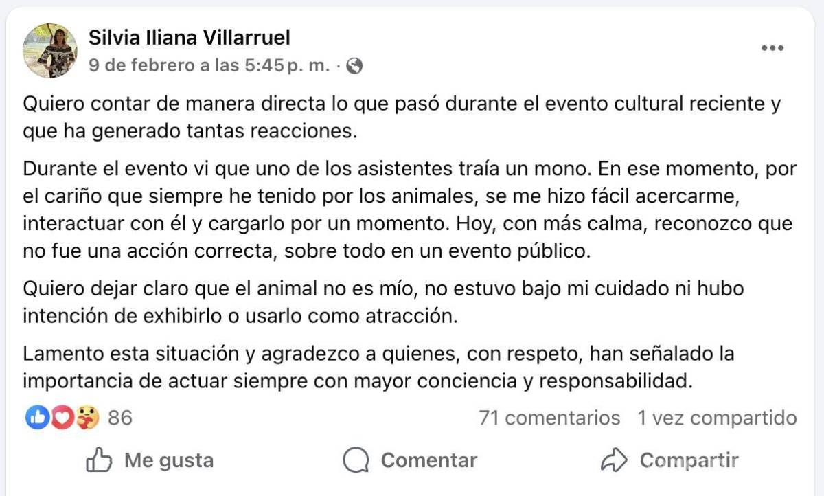 $!Profepa presenta denuncia penal por posesión ilegal de mono araña tras video de regidora en Ocotlán