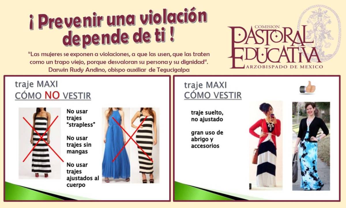 $!Si usas ropa ajustada serás violada: Arquidiócesis de México