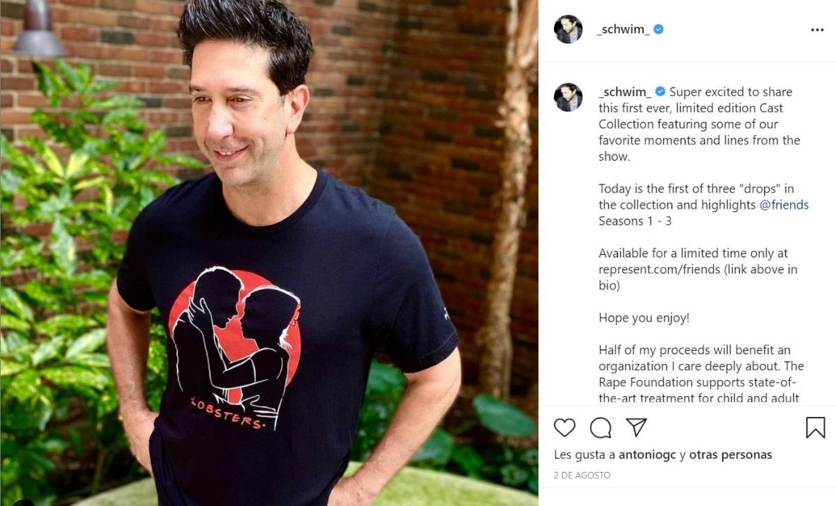 $!La camiseta que usó Schwimmer la semana pasada no pasó desapercibida.