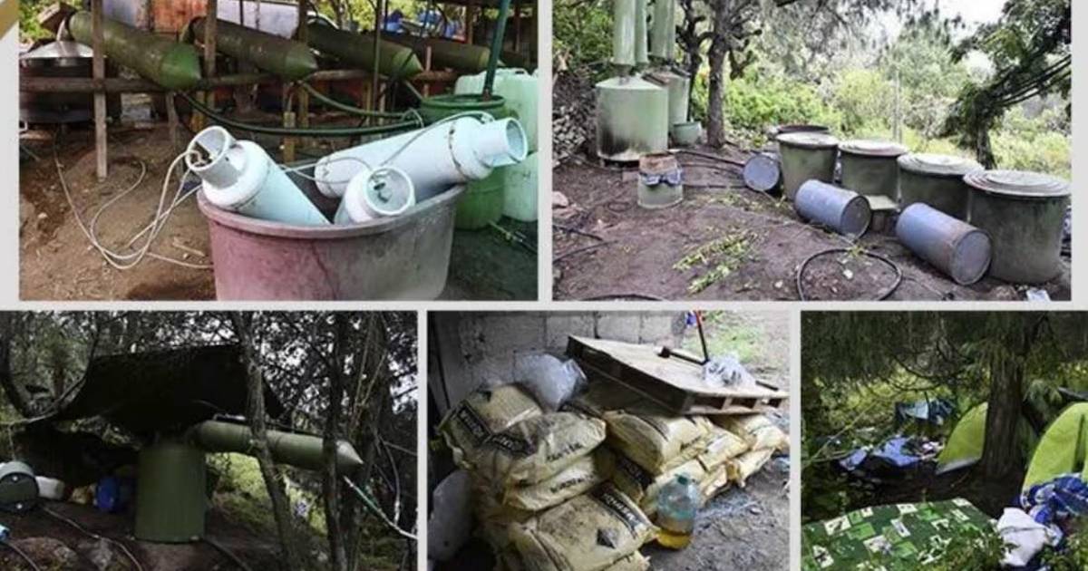 Desmantelan narcolaboratorio en Hidalgo; aseguran armas, droga y equipo químico