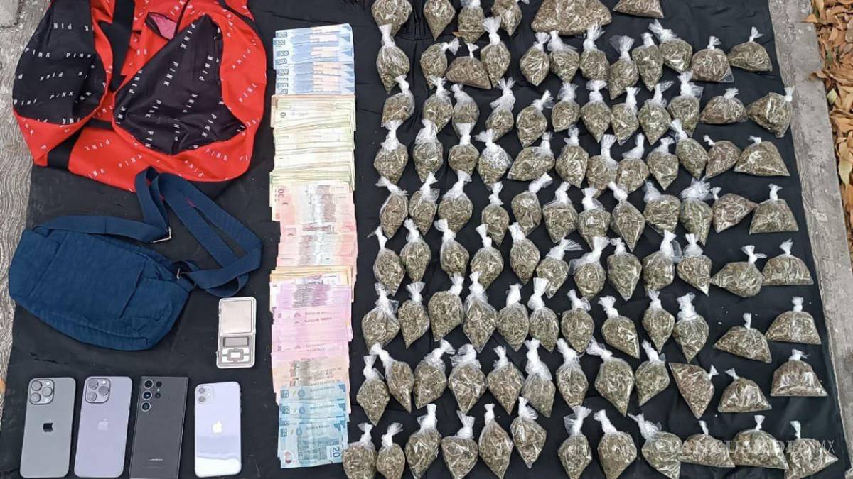 Detiene Fuerza Civil a 4 con drogas y dinero en efectivo en Monterrey