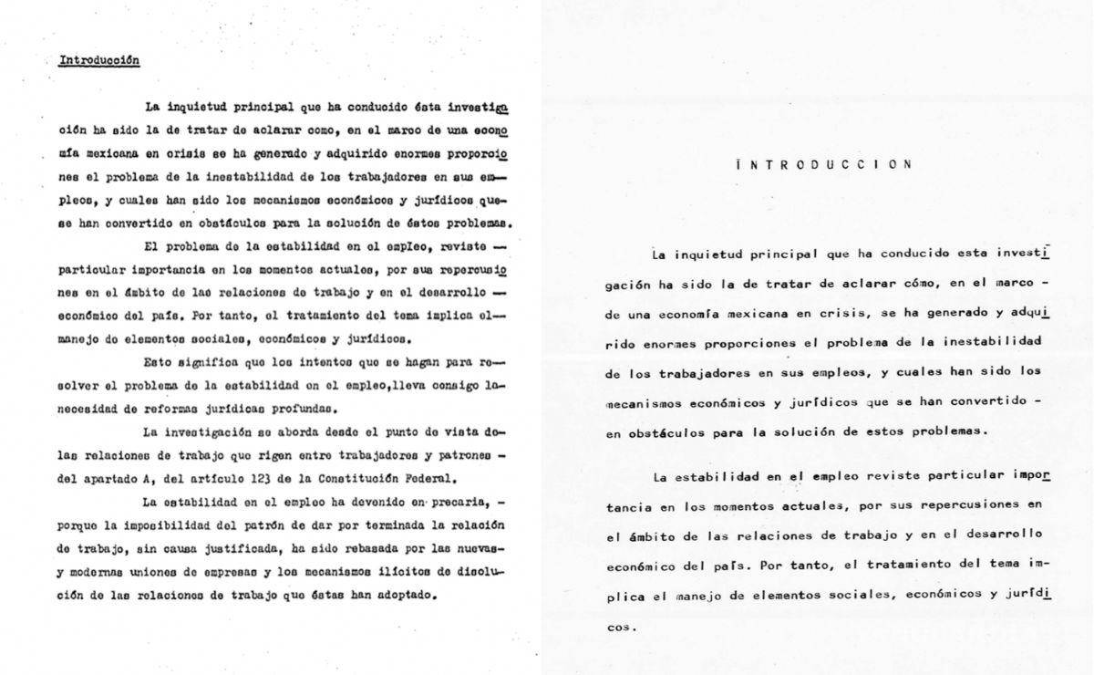 $!Las introducciones de ambos trabajos son las mismas, así como índices, bibliografía y conclusiones.