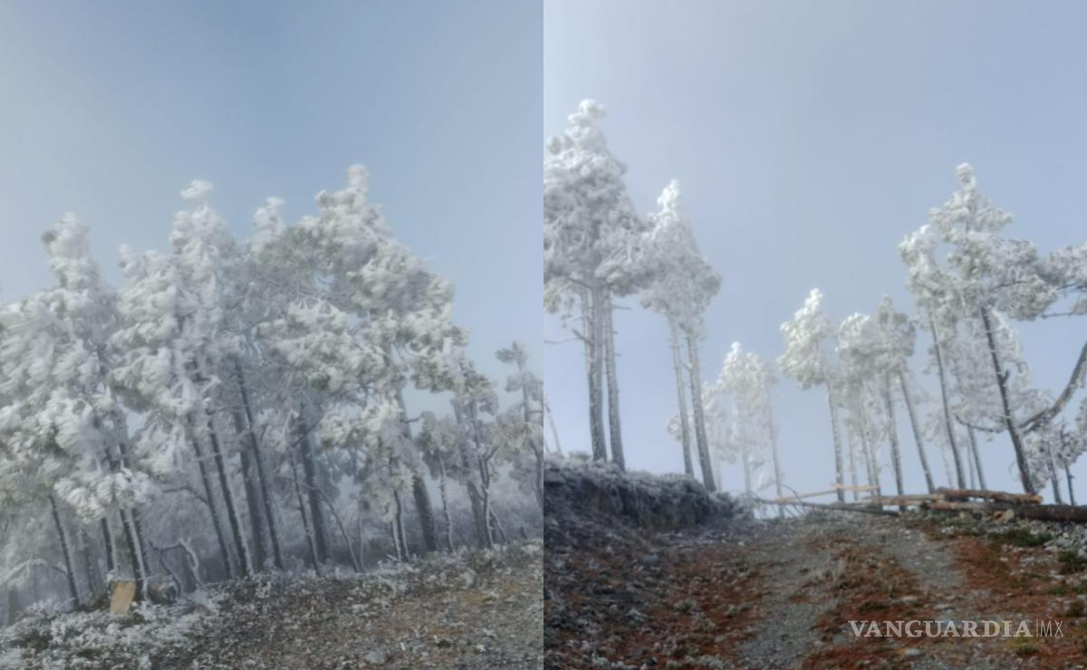 $!La presencia de aguanieve fue reportada en las sierras de Iturbide y Galeana, al sur del estado de Nuevo León.