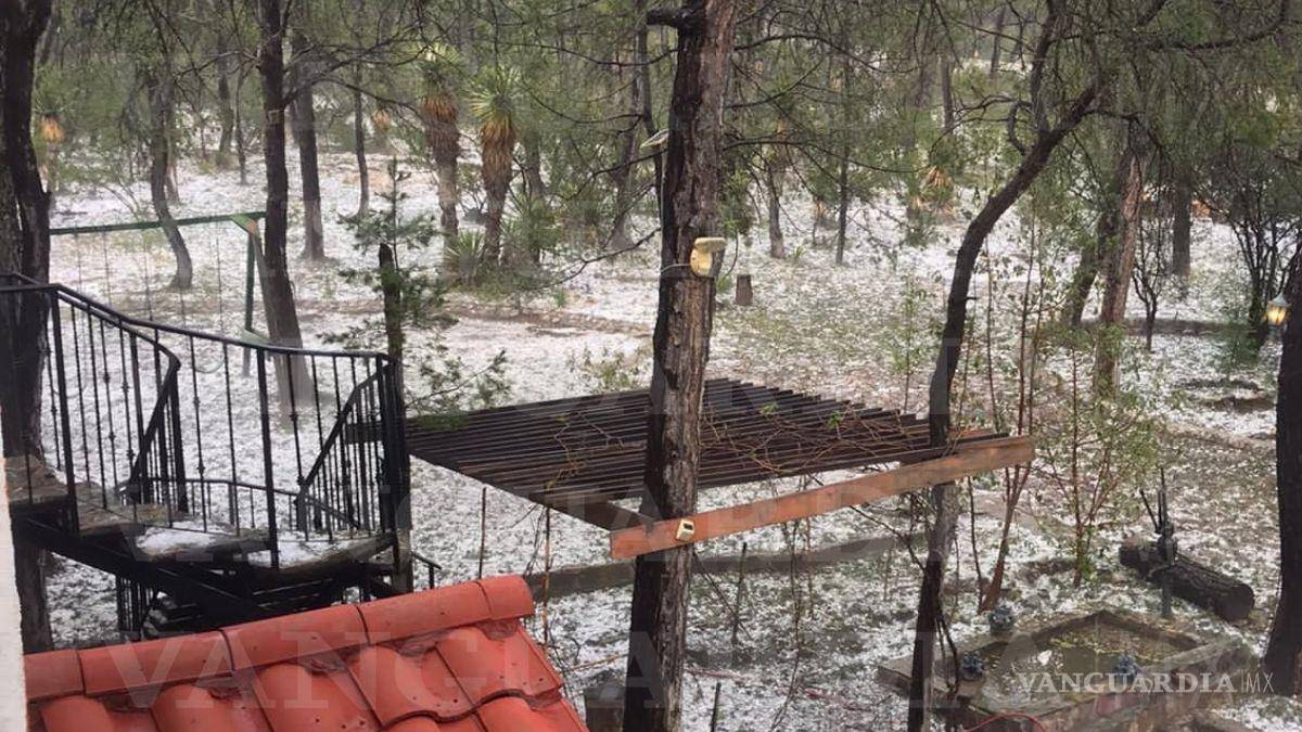 Cae granizo en Sierra Hermosa y ayuda a calmar el fuego