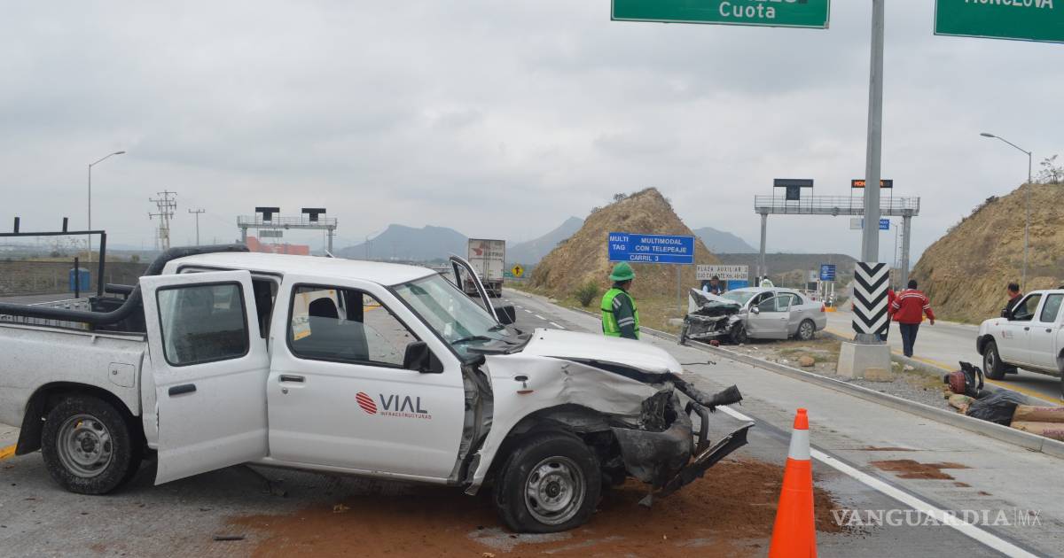Aparatoso accidente en el Libramiento Norponiente, en Ramos Arizpe
