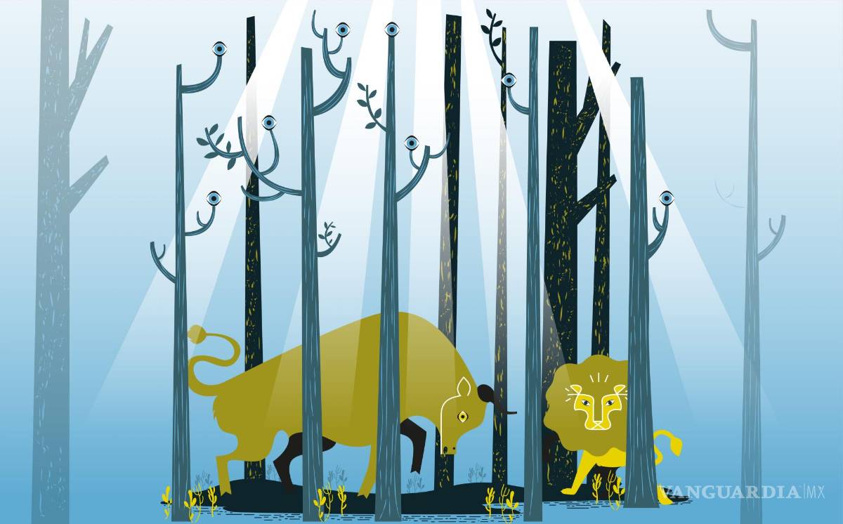 $!Representación del encuentro entre el toro y el león en Saltillo.