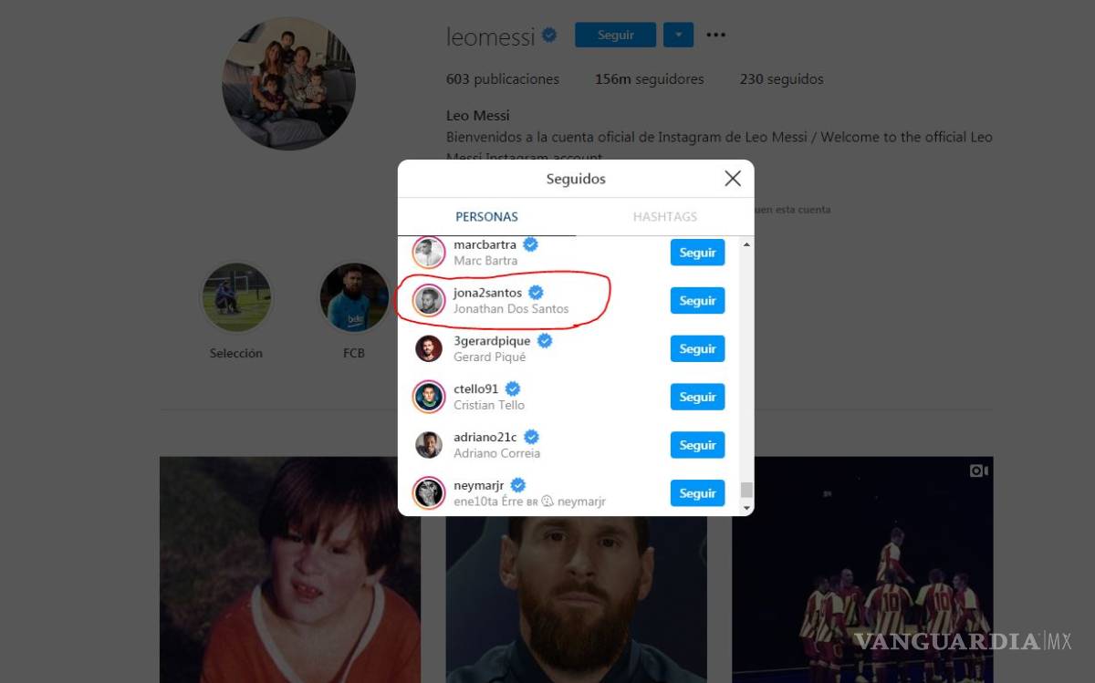 $!¿Quién es el único mexicano que sigue Lionel Messi en Instagram?
