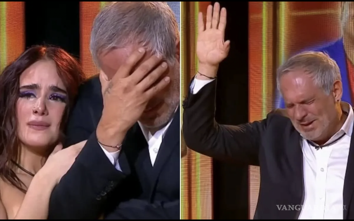 $!Tras recibir un conmovedor mensaje de sus hijos, el actor se mostró visiblemente afectado, llorando y pidiendo abandonar la competencia.