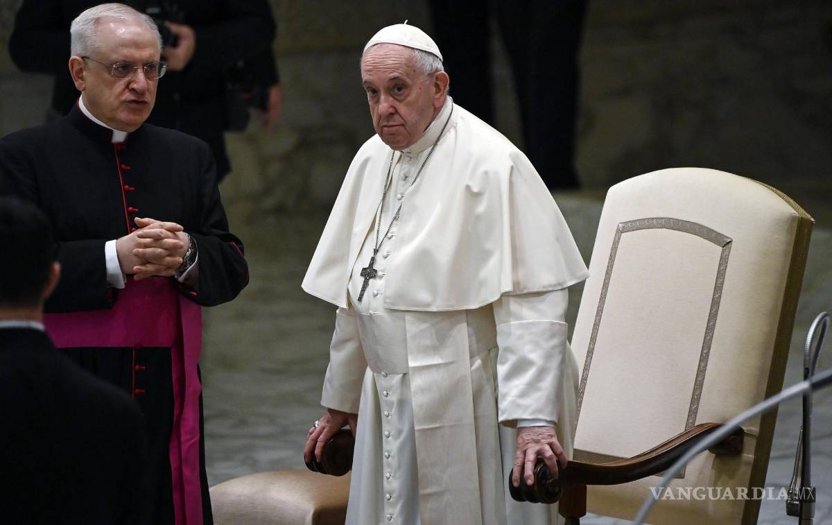 $!El Papa Francisco preside la audiencia general semanal en el Aula Pablo VI, Ciudad del Vaticano.