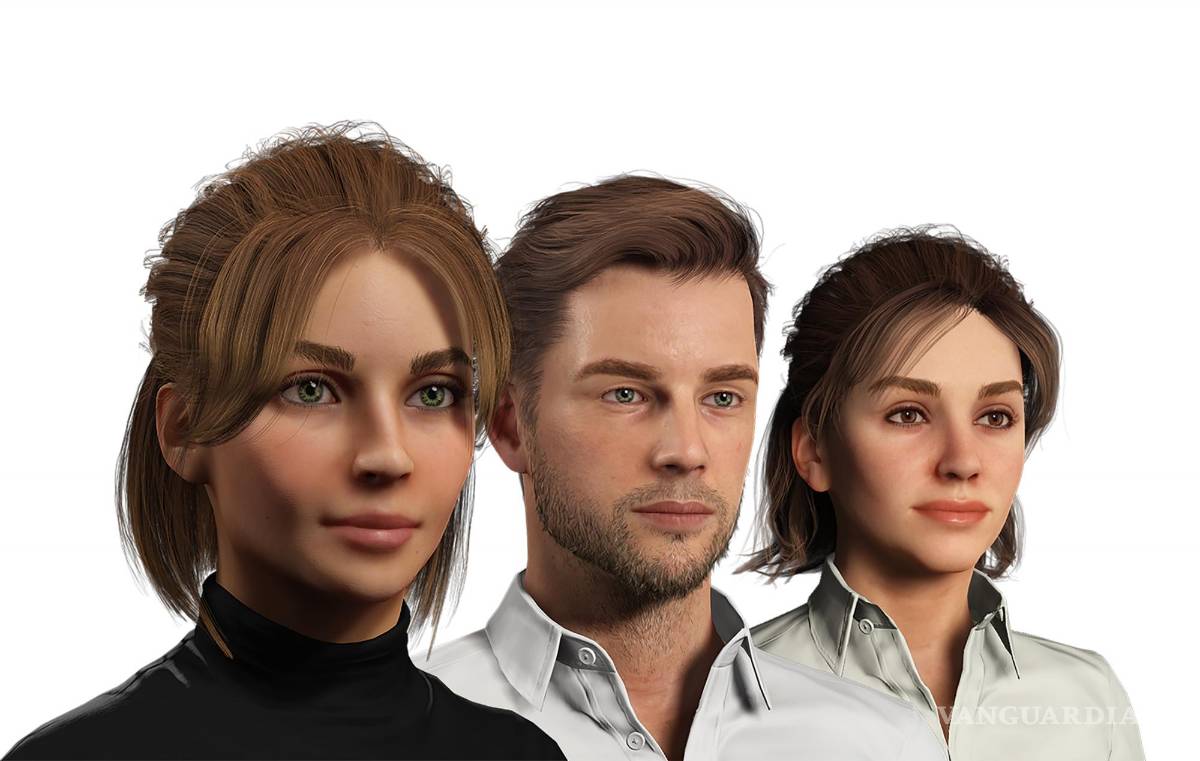 $!Tres 'humanos digitales' mirando lateralmente.