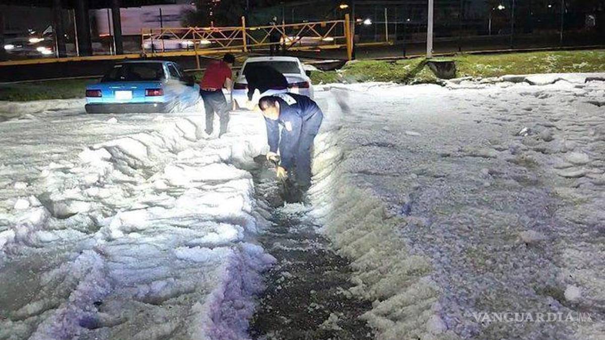 Huracán Polo provoca fuerte tormenta e intensa granizada en San Francisco de Ocotlán, Puebla