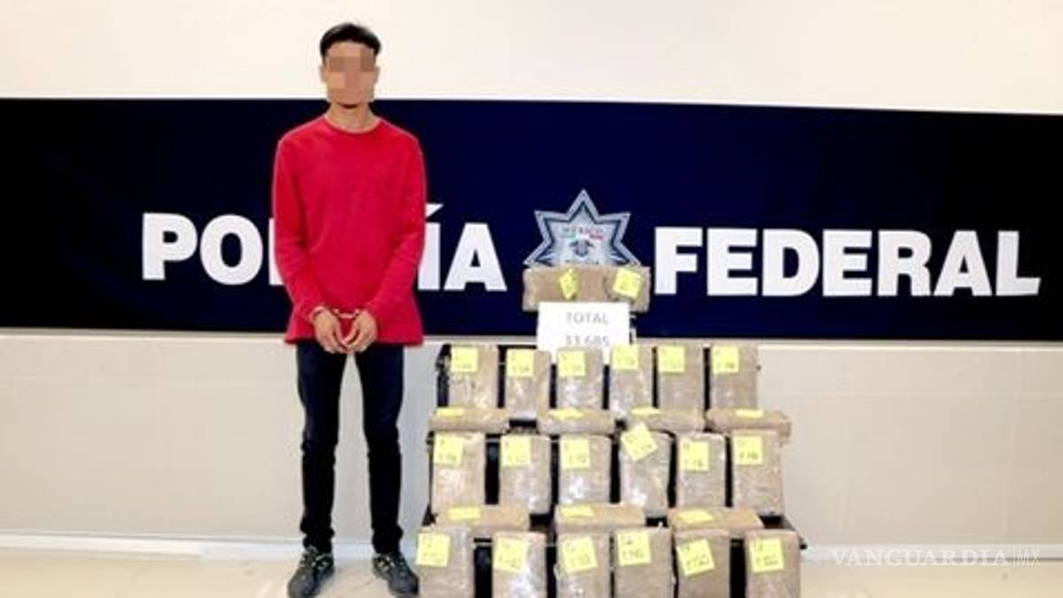 Nervios delatan a joven que transportaba 33 kilos de cocaína