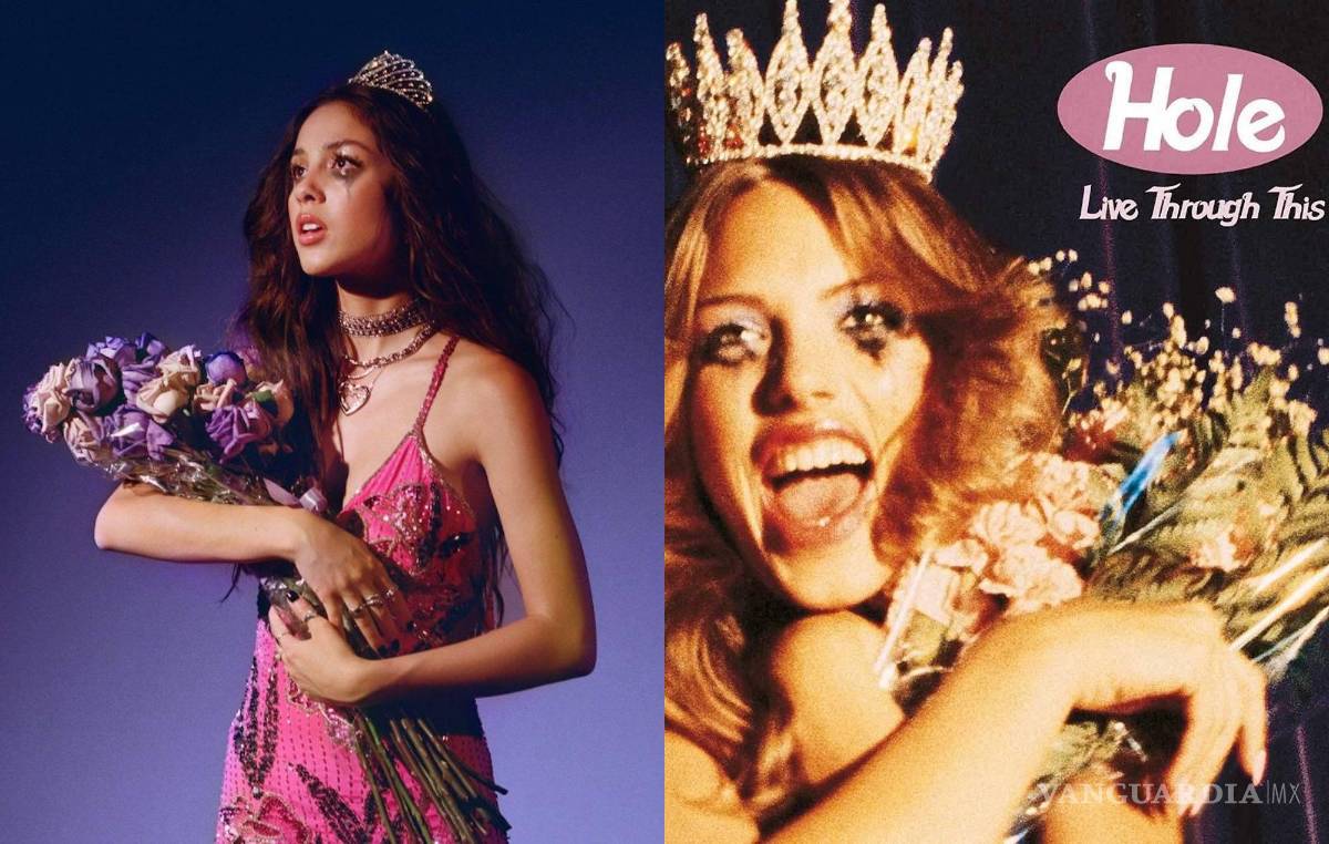 $!Courtney Love, sin embargo, sintió todo lo contrario, acusando a Rodrigo de copiar la portada del álbum de 1994 de su banda Hole “Live Through This”.