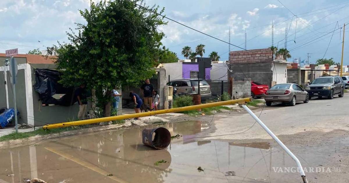 Evalúan autoridades los daños causados por fuerte tromba y lluvia en Sabinas, Coahuila