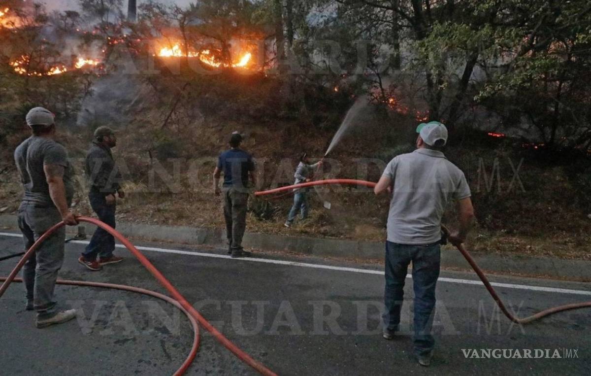 $!Arrasa fuego con 2 mil hectáreas de flora y zonas de cabañas en Arteaga