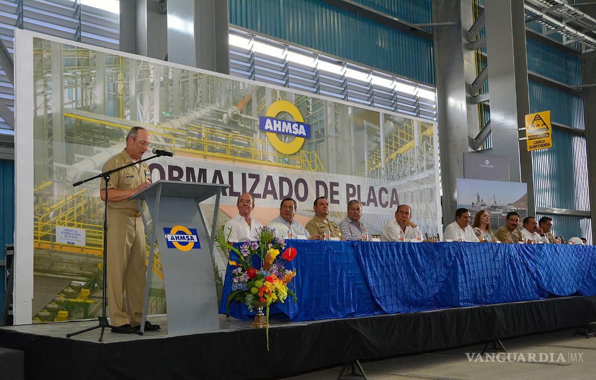 $!Secretario de Marina inaugura Planta de Normalizado de Placa en AHMSA