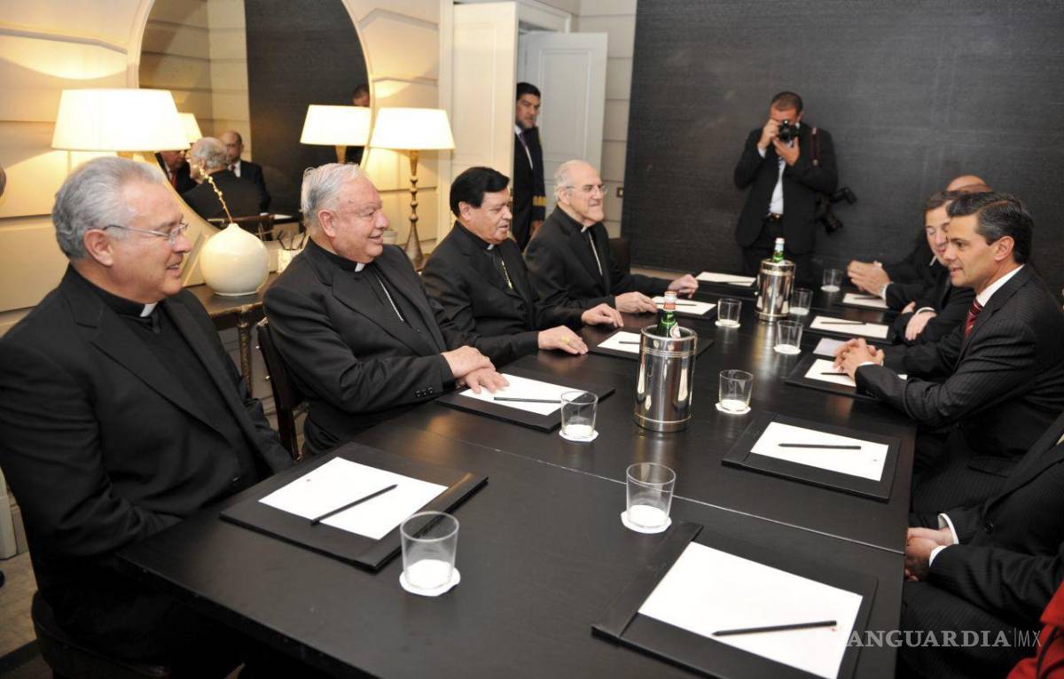 $!18MARZO2013. Enrique Peña Nieto con los Cardenales José Francisco Robles Ortega, Norberto Rivera Carrera, Juan Sandoval Íñiguez, y Javier Lozano Barragán.