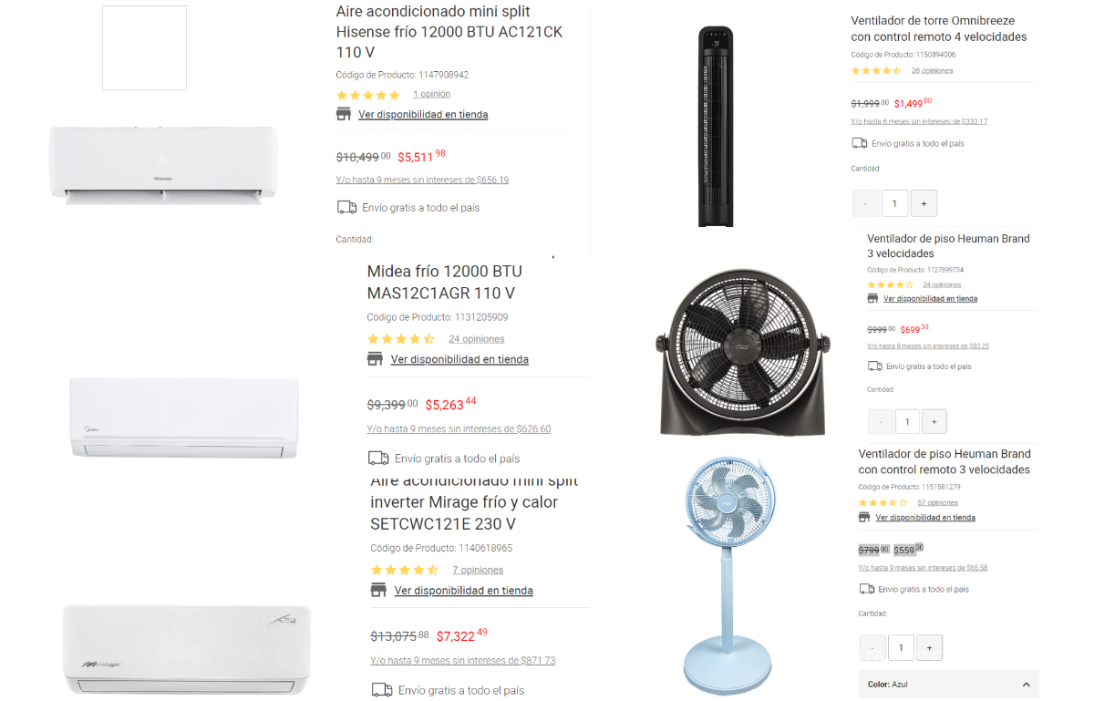 $!Coppel, Walmart y Liverpool... Estos son los aires acondicionados y ventiladores con mejor oferta por Hot Sale en línea